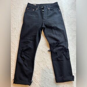 Women’s Black Levis 501 Signature Straight Leg Jean 26x26 (EUC)